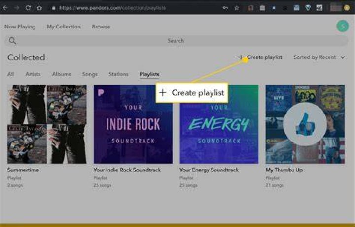 How do you create a playlist on Pandora?