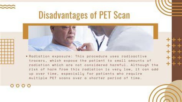 What are the disadvantages of a PET scan?