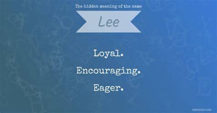 What does Lee mean name?